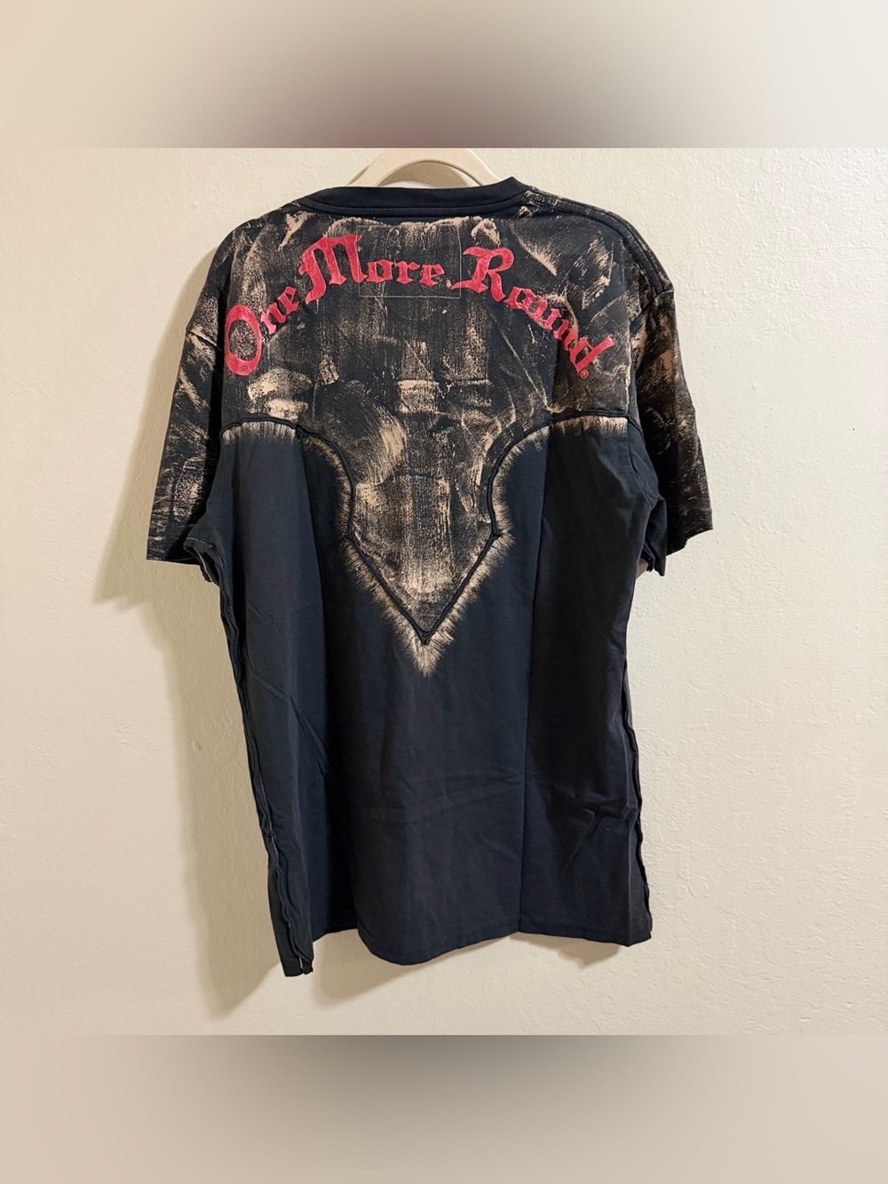 Vtg One More Round Shirt Mens L MMA Cowboy Skeleton Graphic Tee Y2K Affliction - Picture 7 of 10